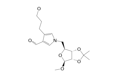 METHYL-5-DEOXY-5-C-(3'-FORMYL-4'-HYDROXYPROPYL-PYRROL-1'-YL)-2,3-O-ISOPROPYLIDENE-BETA-D-RIBOFURANOSIDE