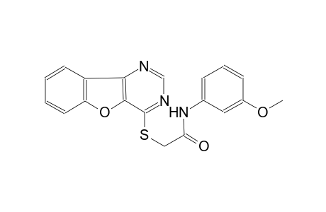 2-([1]benzofuro[3,2-d]pyrimidin-4-ylsulfanyl)-N-(3-methoxyphenyl)acetamide