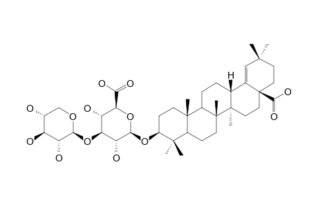 SCOPARIANOSIDE-B;MOROLIC-ACID-3-O-BETA-D-XYLOPYRANOSYL-(1->3)-BETA-D-GLUCOPYRANOSIDURONIC-ACID