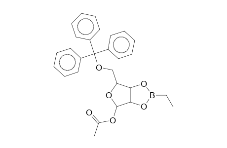 alpha-D-LYXOFURANOSE, 1-O-ACETYL-2,3-O-ETHYLBORANDIYL-5-O-TRITYL-