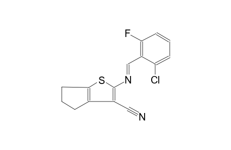 2-{[(E)-(2-chloro-6-fluorophenyl)methylidene]amino}-5,6-dihydro-4H-cyclopenta[b]thiophene-3-carbonitrile