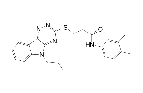 N-(3,4-dimethylphenyl)-3-[(5-propyl-5H-[1,2,4]triazino[5,6-b]indol-3-yl)sulfanyl]propanamide