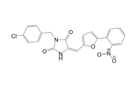 (5E)-3-(4-chlorobenzyl)-5-{[5-(2-nitrophenyl)-2-furyl]methylene}-2,4-imidazolidinedione