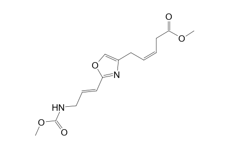 Methyl (Z)-5-{2'-[3"-[(methoxycarbonyl)amino]prop-1"-enyl]oxazol-4'-yl}pent-2-enoate