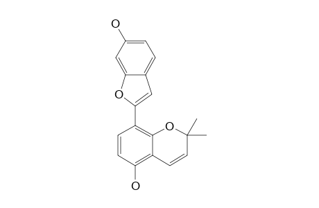 KANZONOL-U;4',6-DIHYDROXY-9',9'-DIMETHYLPYRANO-[B-2',3']-2-ARYL-BENZOFURAN