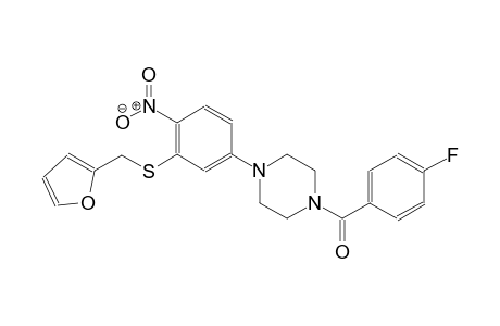 5-[4-(4-fluorobenzoyl)-1-piperazinyl]-2-nitrophenyl 2-furylmethyl sulfide