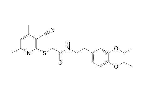 2-(3-cyano-4,6-dimethyl-pyridin-2-yl)sulfanyl-N-[2-(3,4-diethoxyphenyl)ethyl]ethanamide
