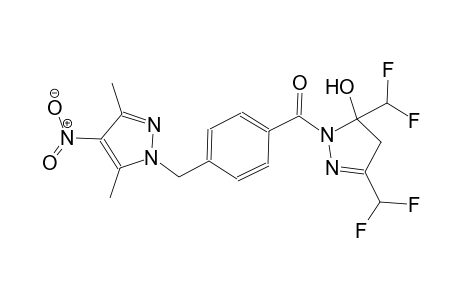 3,5-bis(difluoromethyl)-1-{4-[(3,5-dimethyl-4-nitro-1H-pyrazol-1-yl)methyl]benzoyl}-4,5-dihydro-1H-pyrazol-5-ol