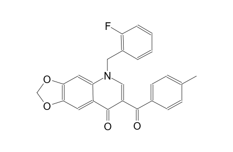 [1,3]dioxolo[4,5-g]quinolin-8(5H)-one, 5-[(2-fluorophenyl)methyl]-7-(4-methylbenzoyl)-
