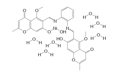 [(6-{[(2-{[(7-hydroxy-5-methoxy-2-methyl-4-oxo-4H-chromen-6-yl)methylidene]amino}phenyl)imino]methyl}-5-methoxy-2-methyl-4-oxo-4H-chromen-7-yl)oxy]nickelol hexahydrate