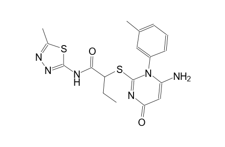 2-{[6-amino-1-(3-methylphenyl)-4-oxo-1,4-dihydro-2-pyrimidinyl]sulfanyl}-N-(5-methyl-1,3,4-thiadiazol-2-yl)butanamide