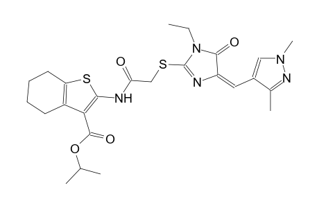 isopropyl 2-{[({(4E)-4-[(1,3-dimethyl-1H-pyrazol-4-yl)methylene]-1-ethyl-5-oxo-4,5-dihydro-1H-imidazol-2-yl}sulfanyl)acetyl]amino}-4,5,6,7-tetrahydro-1-benzothiophene-3-carboxylate