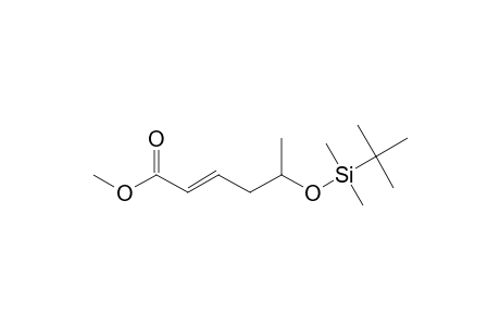 2-Hexenoic acid, 5-[[(1,1-dimethylethyl)dimethylsilyl]oxy]-, methyl ester, (E)-(.+-.)-
