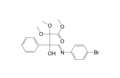 Benzenepropanoic acid, .beta.-[[(4-bromophenyl)imino]methyl]-.beta.-hydroxy-.alpha.,.alpha.-dimethoxy-, methyl ester, (.+-.)-