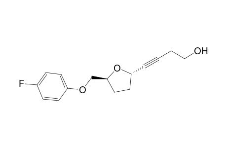 4-[(2S,5S)-5-[(4-fluoranylphenoxy)methyl]oxolan-2-yl]but-3-yn-1-ol