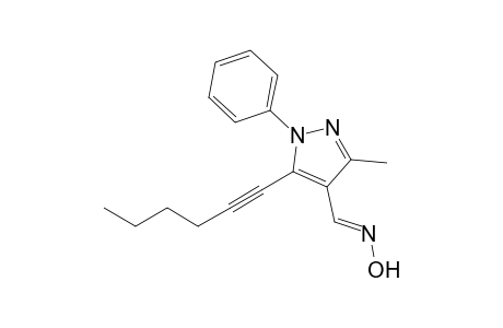 (E)-5-Hex-1-ynyl-3-methyl-1-phenyl-1H-pyrazole-4-carbaldehyde Oxime