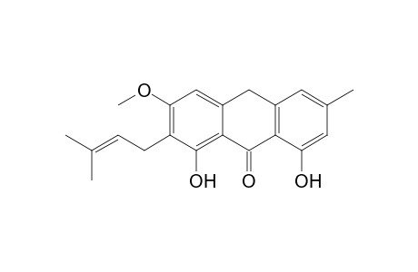 9(10H)-Anthracenone, 1,8-dihydroxy-3-methoxy-6-methyl-2-(3-methyl-2-butenyl)-