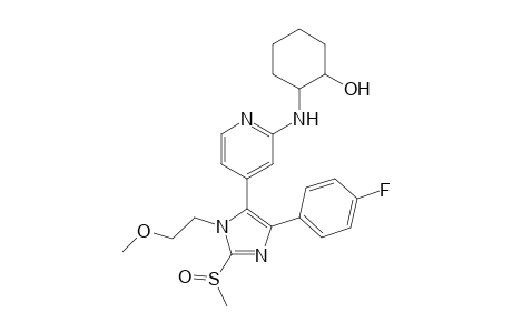 2-{4-[5-(4-Fluoro-phenyl)-2-methanesulfinyl-3-(2-methoxy-ethyl)-3H-imidazol-4-yl]-pyridin-2-ylamino}-cyclohexanol