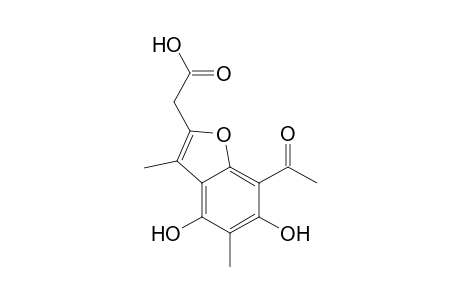 2-Benzofuranacetic acid, 7-acetyl-4,6-dihydroxy-3,5-dimethyl-