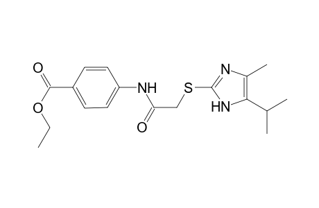 Benzoic acid, 4-[[2-[[4-methyl-5-(1-methylethyl)-1H-imidazol-2-yl]thio]acetyl]amino]-, ethyl ester