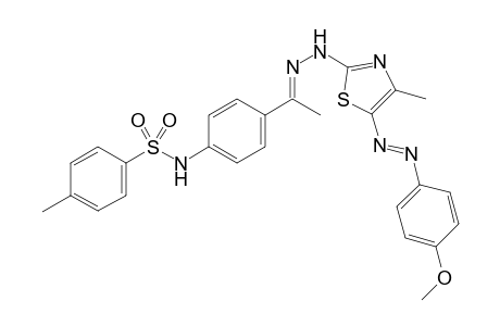 N-{4-[(1E)-1-(2-{5-[(E)-(4-Methoxyphenyl)diazenyl]-4-methyl-1,3-thiazol-2-yl}hydrazinylidene)ethyl]-phenyl}-4-methylbenzenesulfonamide
