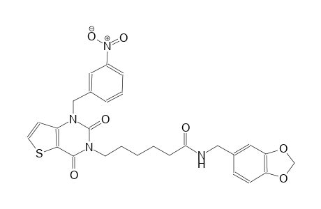 N-(1,3-benzodioxol-5-ylmethyl)-6-(1-(3-nitrobenzyl)-2,4-dioxo-1,4-dihydrothieno[3,2-d]pyrimidin-3(2H)-yl)hexanamide