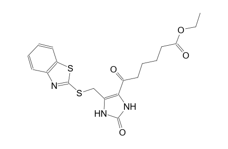ethyl 6-{5-[(1,3-benzothiazol-2-ylsulfanyl)methyl]-2-oxo-2,3-dihydro-1H-imidazol-4-yl}-6-oxohexanoate