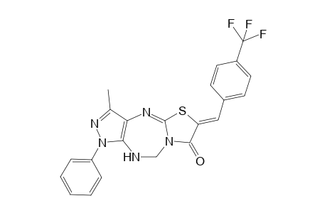 (Z)-9-Methyl-7-phenyl-2-(4-trifluoromethylbenzylidene)-5,6-dihydropyrazolo[3,4-f]thiazolo[2,3-b][1,3,5]triazepin-3-one