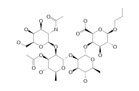 #5;PROPYL-2-ACETAMIDO-2-DEOXY-BETA-D-GALACTOPYRANOSYL-(1->2)-(3-O-ACETYL-ALPHA-L-RHAMNOPYRANOSYL)-(1->2)-ALPHA-L-RHAMNOPYRANOSYL-(1->4)-BETA-D-GALACTOPYRANOSID
