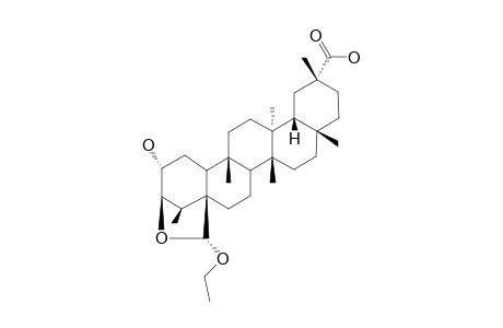 WILFORIC-ACID-D;3-BETA,24-EPOXY-2-ALPHA-HYDROXY-24R*-ETHOXY-29-FRIEDELANOIC-ACID;3-DEHYDROXY-24-ETHOXY-ORTHOSPHENIC-ACID