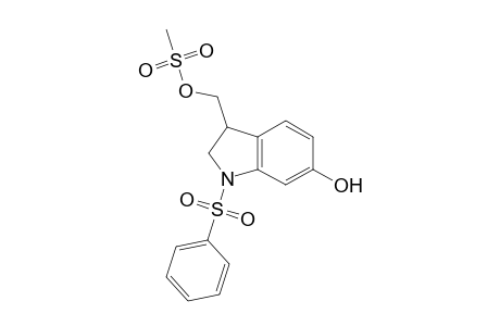 1H-Indole-3-methanol, 2,3-dihydro-6-hydroxy-1-(phenylsulfonyl)-, 3-methanesulfonate, (.+-.)-