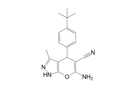 6-Amino-4-(4-tert-butylphenyl)-3-methyl-1,4-dihydropyrano[2,3-c]pyrazole-5-carbonitrile