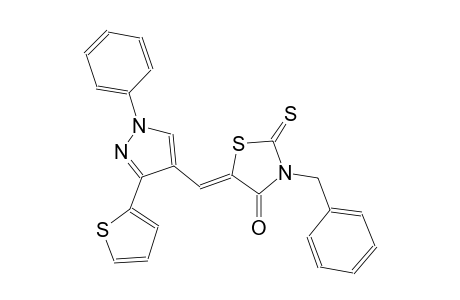 (5Z)-3-benzyl-5-{[1-phenyl-3-(2-thienyl)-1H-pyrazol-4-yl]methylene}-2-thioxo-1,3-thiazolidin-4-one