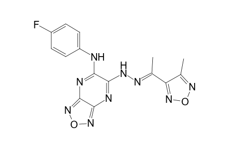 6-N-(4-fluorophenyl)-5-N-[(E)-1-(4-methyl-1,2,5-oxadiazol-3-yl)ethylideneamino]-[1,2,5]oxadiazolo[3,4-b]pyrazine-5,6-diamine