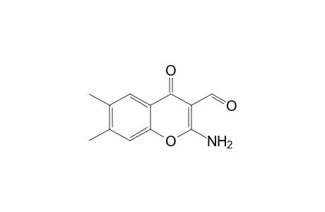 4H-1-Benzopyran-3-carboxaldehyde, 2-amino-6,7-dimethyl-4-oxo-