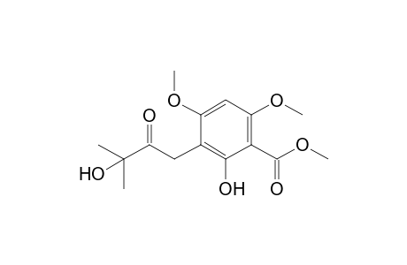 Methyl-4,6-Dimethoxy-3-(3'-hydroxy-3'-methyl-2'-oxobutyl)salicylate