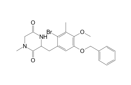 3-(5-benzoxy-2-bromo-4-methoxy-3-methyl-benzyl)-1-methyl-piperazine-2,5-quinone