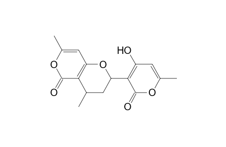 2H,5H-Pyrano[4,3-b]pyran-5-one, 3,4-dihydro-2-(4-hydroxy-6-methyl-2-oxo-2H-pyran-3-yl)-4,7-dimethyl-, cis-