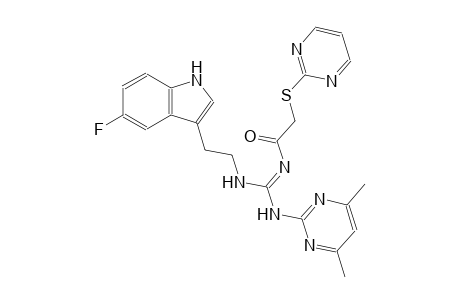 guanidine, N-(4,6-dimethyl-2-pyrimidinyl)-N'-[2-(5-fluoro-1H-indol-3-yl)ethyl]-N''-[(E)-1-oxo-2-(2-pyrimidinylthio)ethyl]-