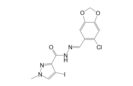 N'-[(E)-(6-chloro-1,3-benzodioxol-5-yl)methylidene]-4-iodo-1-methyl-1H-pyrazole-3-carbohydrazide