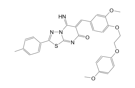 (6Z)-5-imino-6-{3-methoxy-4-[2-(4-methoxyphenoxy)ethoxy]benzylidene}-2-(4-methylphenyl)-5,6-dihydro-7H-[1,3,4]thiadiazolo[3,2-a]pyrimidin-7-one