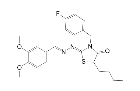 3,4-dimethoxybenzaldehyde [(2Z)-5-butyl-3-(4-fluorobenzyl)-4-oxo-1,3-thiazolidin-2-ylidene]hydrazone