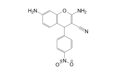 4H-1-benzopyran-3-carbonitrile, 2,7-diamino-4-(4-nitrophenyl)-