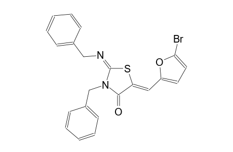 (2E,5Z)-3-benzyl-5-[(5-bromo-2-furyl)methylene]-2-{[(E)-phenylmethyl]imino}-1,3-thiazolidin-4-one