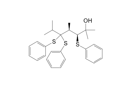 (3RS,4RS)-2,4,6-Trimethyl-3,5,5-tris(phenylthio)heptan-2-ol