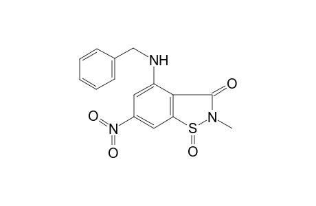 1,2-Benzisothiazol-3(2H)-one, 4-benzylamino-2-methyl-6-nitro-, 1-oxide
