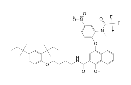 2-Naphthalenecarboxamide, N-[4-[2,4-bis(1,1-dimethylpropyl)phenoxy]butyl]-1-hydroxy-4-[2-[methyl(2,2,2-trifluoroacetyl)amino]-4-nitrophenoxy]-