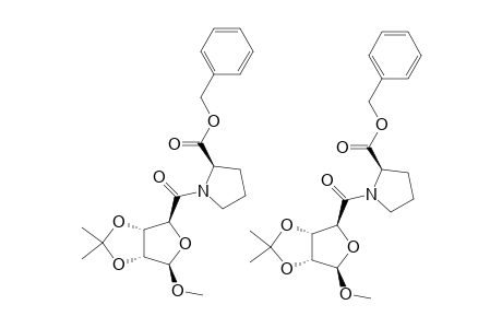 BENZYL-1-(METHYL-2,3-O-ISOPROPYLIDEN-BETA-D-RIBO-1,4-FURANOSYL-CARBONYL)-AMINO-2-PYRROLIDINECARBOXYLATE