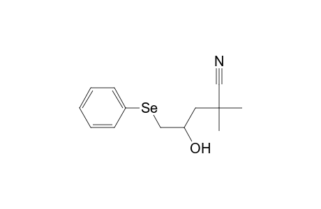 Pentanenitrile, 4-hydroxy-2,2-dimethyl-5-(phenylseleno)-
