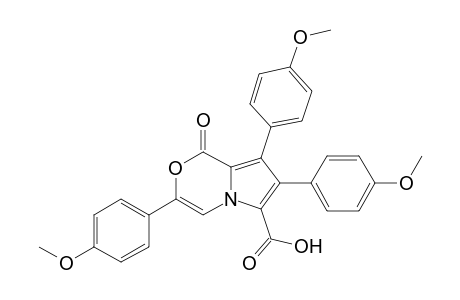 3,7,8-Tris(4-methoxyphenyl)-1-oxo-1H-pyrrolo[2,1-c][1,4]oxazin-6-carboxylic acid